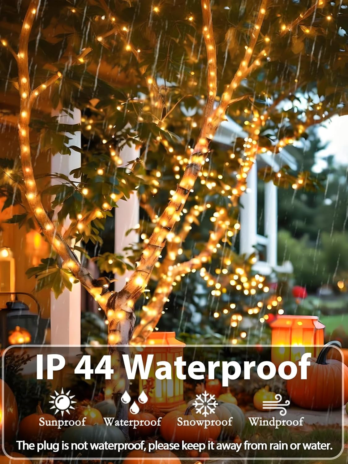Upgraded 82FT 200 LED Christmas String Lights Outdoor/Indoor (Extendable Green Wire, Ultra-Bright with 8 Modes, UL Certified), Fairy String Lights for Xmas Tree Holiday Party Decoration, Warm White